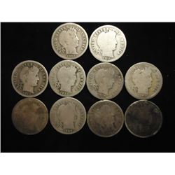 10 ASSORTED BARBER DIMES