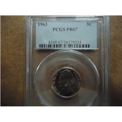 1963 JEFFERSON NICKEL PCGS PR67