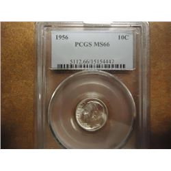 1956 SILVER ROOSEVELT DIME PCGS MS66