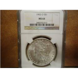1902-O MORGAN SILVER DOLLAR NGC MS64