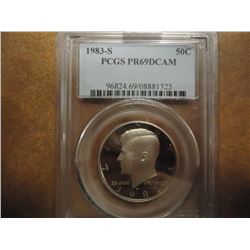 1983-S KENNEDY HALF DOLLAR PCGS PR69 DCAM