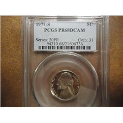 1977-S JEFFERSON NICKEL PCGS PR68 DCAM
