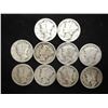 Image 1 : 10 ASSORTED 1920'S MERCURY DIMES