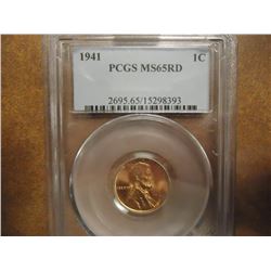 1941 LINCOLN CENT PCGS MS65RD