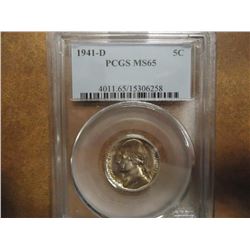 1941-D JEFFERSON NICKEL PCGS MS65