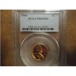 1964 LINCOLN CENT PCGS PR69RD