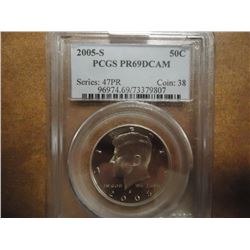 2005-S KENNEDY HALF DOLLAR PCGS PR69 DCAM