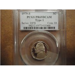 1979-S TYPE I JEFFERSON NICKEL PCGS PR69 DCAM