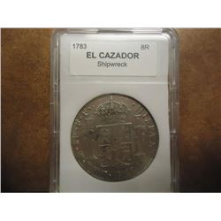 1783 EL CAZADOR SHIPWRECK SILVER 8 REALES