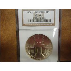 1984-P OLYMPICS SILVER DOLLAR NGC MS69