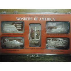 5-1 TROY OZ .999 FINE SILVER BARS HAMILTON MINT WONDERS OF AMERICA.D. APPOMATTOX COURTHOUSE, DIAMOND