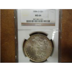 1884-O MORGAN SILVER DOLLAR NGC MS64