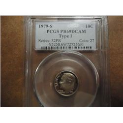 1979-S TYPE I ROOSEVELT DIME PCGS PR69 DCAM