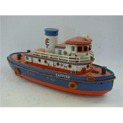 A MARX TINPLATE FISHING BOAT, named 'Catfish', length 38cm  30-40...