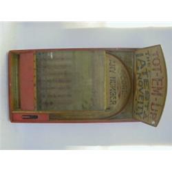 TWO WOODEN FAIRGROUD PINBALL GAMES, marked 'Tot-Em-Up, The Latest Novelty' and two large fairgrou...