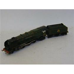 AN UNBOXED HORNBY DUBLO 4-6-2 LOCOMOTIVE, No.46232, 'Duchess of Montrose', and tender, matt green...