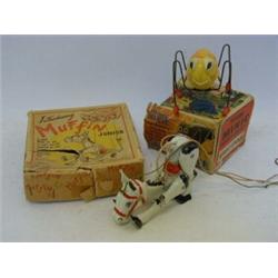 A BOXED 'MOKO' MUFFIN JUNIOR PUPPET, painted metal, and a boxed Tri-Ang Minic 'Great Spider', (bo...