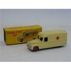 A BOXED DINKY TOYS DAIMLER AMBULANCE, No.253, cream livery, no window glazing, (box s.d.)  30-40...