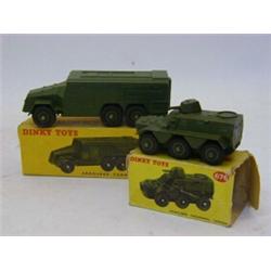 A BOXED DINKY TOYS ARMOURED COMMAND VEHICLE, No.677, and an Armoured Personnel Carrier, No.676, (...