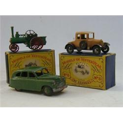 A BOXED MATCHBOX MODELS OF YESTERYEAR MORRIS COWLEY, No.8, tan livery and a boxed Traction Engine...