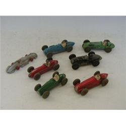 SEVEN UNBOXED DINKY TOYS RACING CARS, No.s 23f, 23n, 23j, 23e, 23g, 23k and a Mercedes (7)  20-30...
