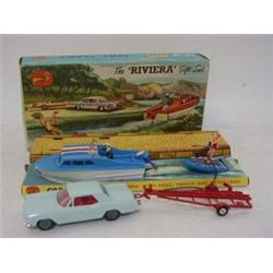 A BOXED CORGI TOYS BUICK RIVIERA BOAT GIFT SET, No.31, Buick, trailer, Dolphin Cabin cruiser towi...