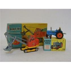 A BOXED CORGI TOYS FORDSON TRACTOR, No.60, and a boxed cub Shovel, No.1128 (2) 30-40...