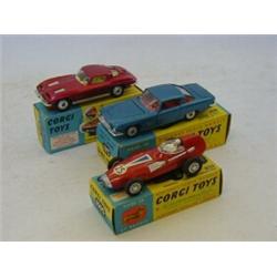 A BOXED CORGI TOYS VANWALL FORMULA 1 CAR, No.150s, a boxed Chevrolet Sting Ray, No.310, metallic ...