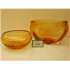 Image 1 : Whitefriars 1940s lobed bowl by James Hogan plus 1950s amber bubble patterned bowl, pattern no. 9…