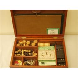 Early 20c compendium of games in mahogany box…