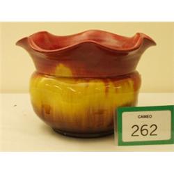 Bretby vase decorated in red, yellow and brown, 5.50" high…