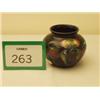 Image 1 : Moorcroft jar decorated with orchids on deep blue ground, 2.75" high…