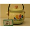 Image 1 : Clarice Cliff crocus pattern biscuit barrel, 6" high…