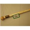 Bone brass tipped walking stick with carved pocket watch top…