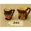 Image 1 : Two tiny Royal Doulton character jugs 'Old Charlie' and 'John Peel'…