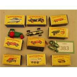 Nine boxed Matchbox diecast models plus three unboxed…