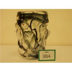 Whitefriars streaky green knobbly vase, 8" high…
