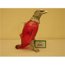 Cranberry glass eagle decanter…