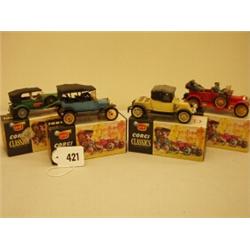 Four boxed diecast model Corgi classics, Numbers 9001, 9012, 9021 and 9032…