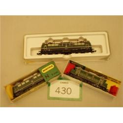 Seven Minitrix 'N' gauge railway locomotives…