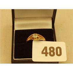 18ct gold diamond set gypsy ring, circa 1900…