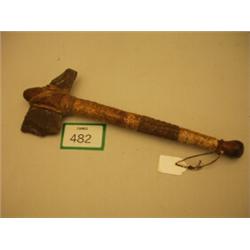 19c American Indian tomahawk with snake skin handle…