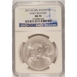 2013-W GIRL SCOUTS COMMEM DOLLAR NGC MS-70 EARLY RELEASE