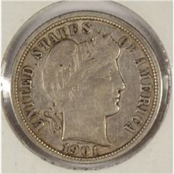 1901-O BARBER DIME AU-53