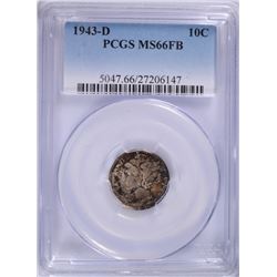 1943-D MERCURY DIME PCGS MS66 FB