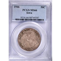 1946 IOWA HALF DOLLAR PCGS MS66