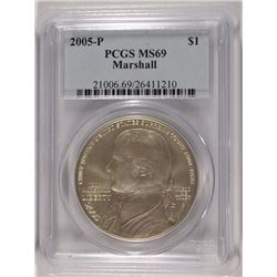 2005-P MARSHALL SILVER DOLLAR PCGS MS-69