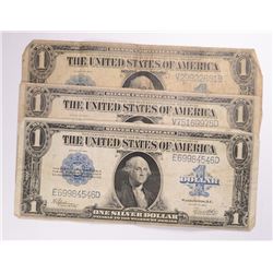 (3) 1923 $1 SILVER CERTIFICATES
