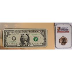 2014 COIN & CURRENCY SET (2014-D SACAGEWEA DOLLAR NGC SP-68 ENHANCED FINISH)