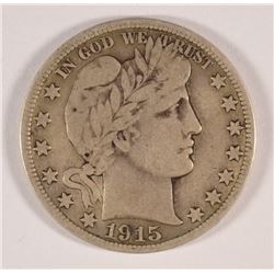 1915-S BARBER HALF DOLLAR F/VF